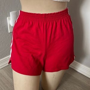 Red with White Stripes Shorts for Sports/Cheerleading